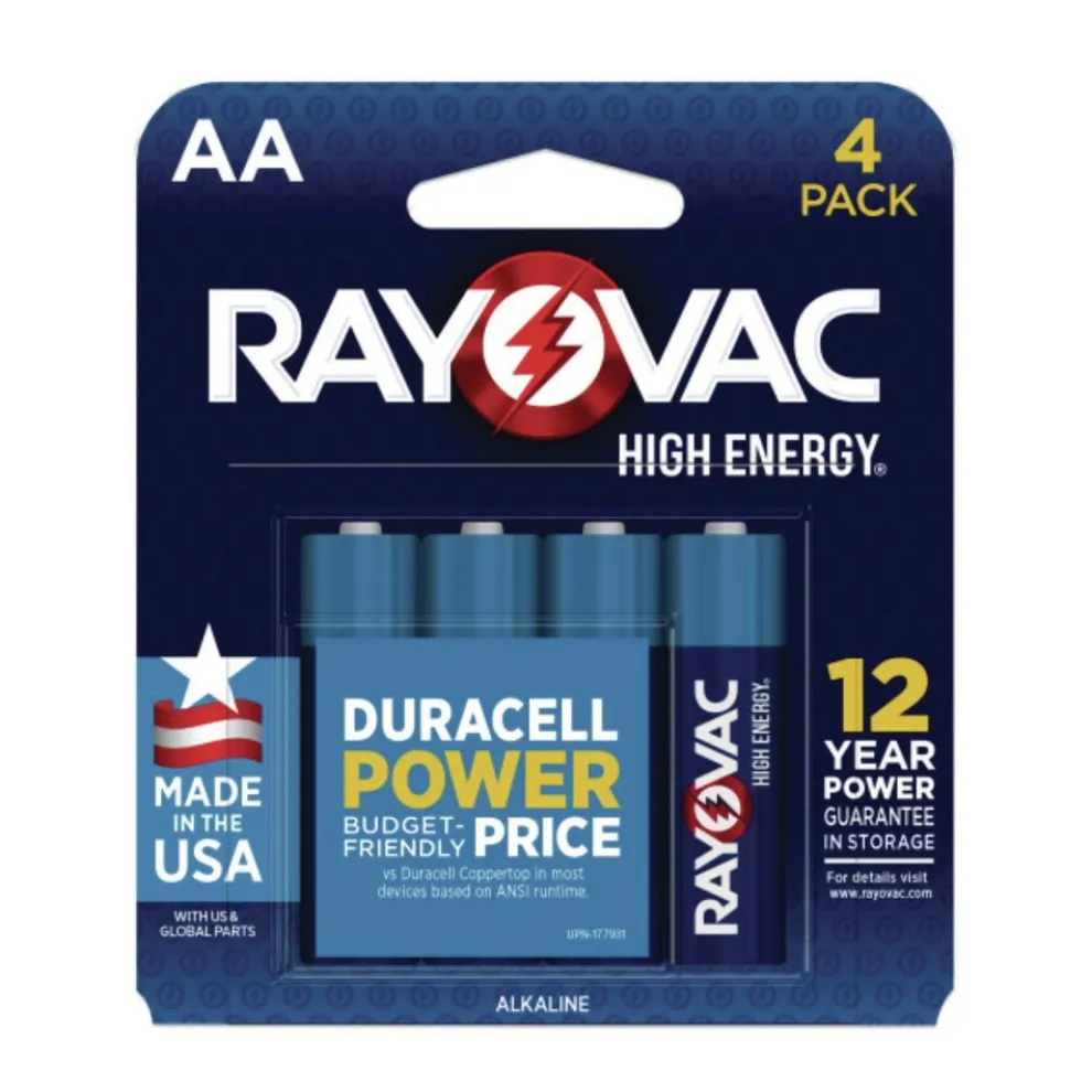 Rayovac High Energy Premium Alkaline AA Batteries (4/Pack)