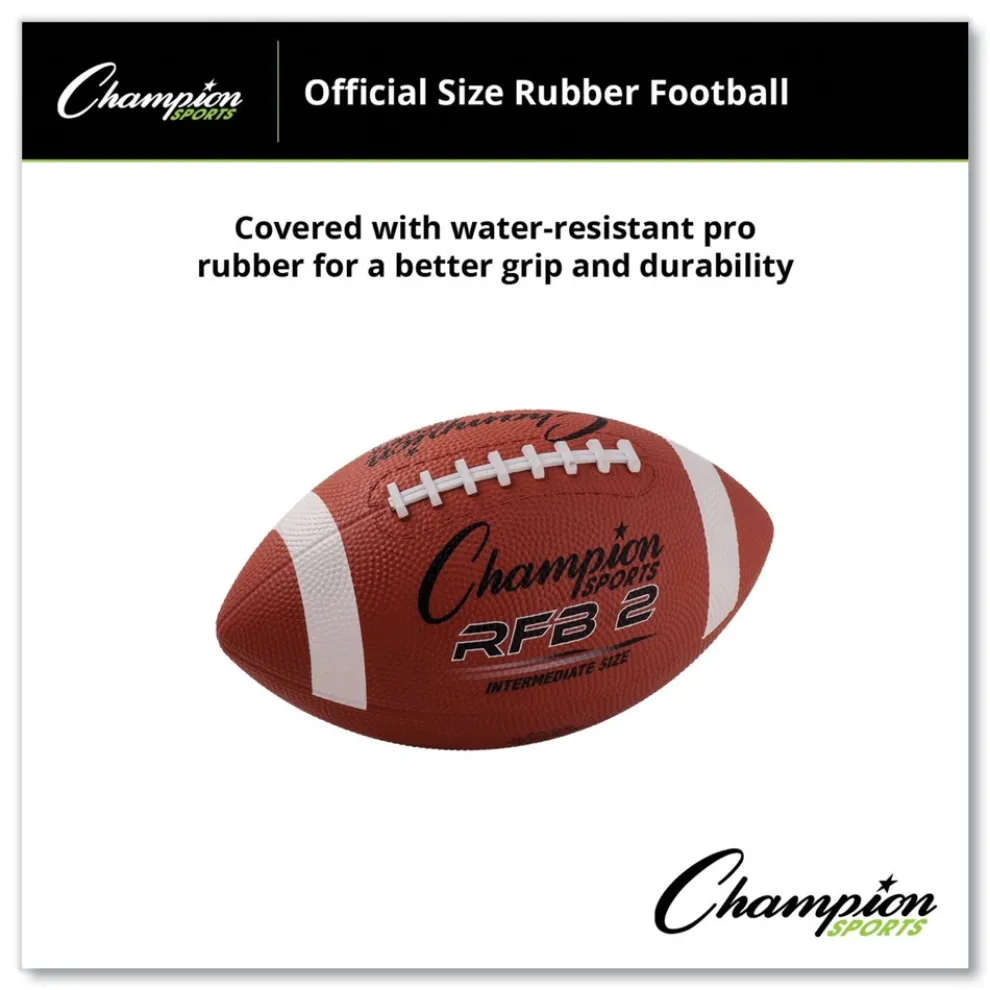Champion Sports Intermediate Size Rubber Sports Ball For Football - Brown