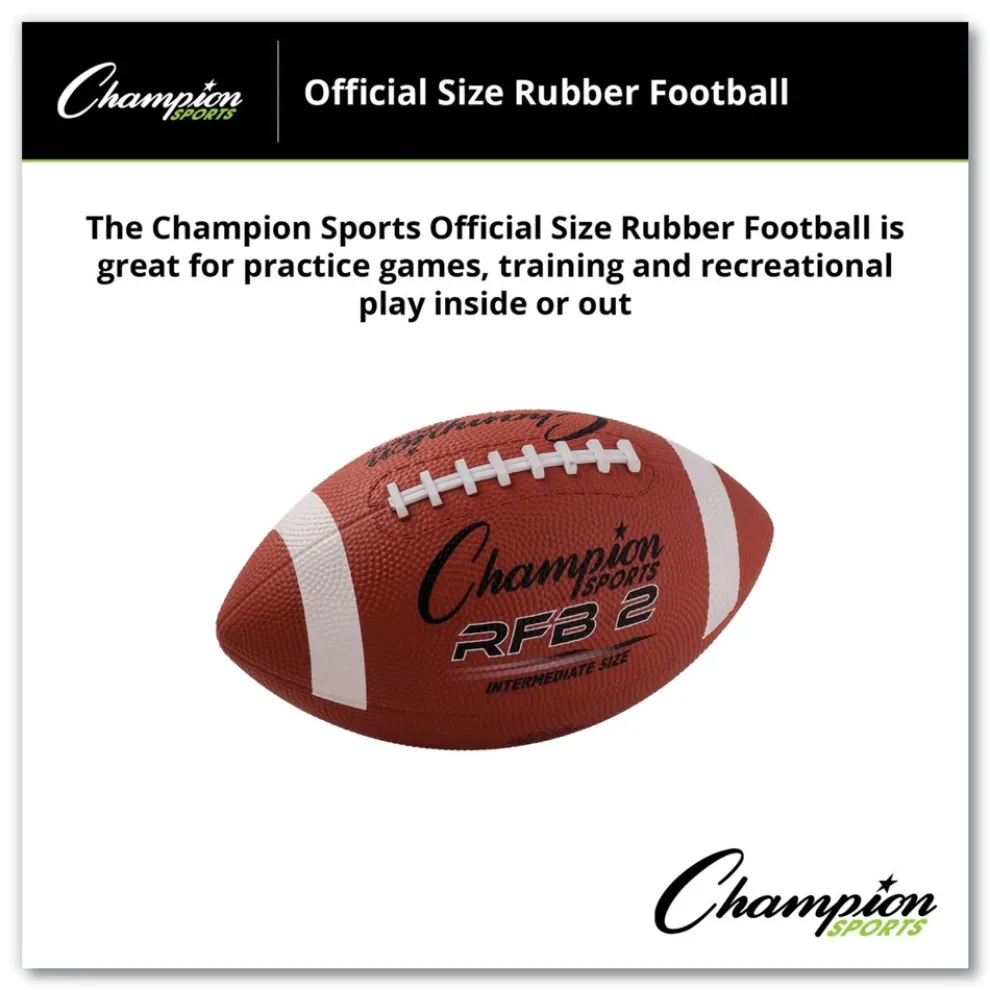 Champion Sports Intermediate Size Rubber Sports Ball For Football - Brown