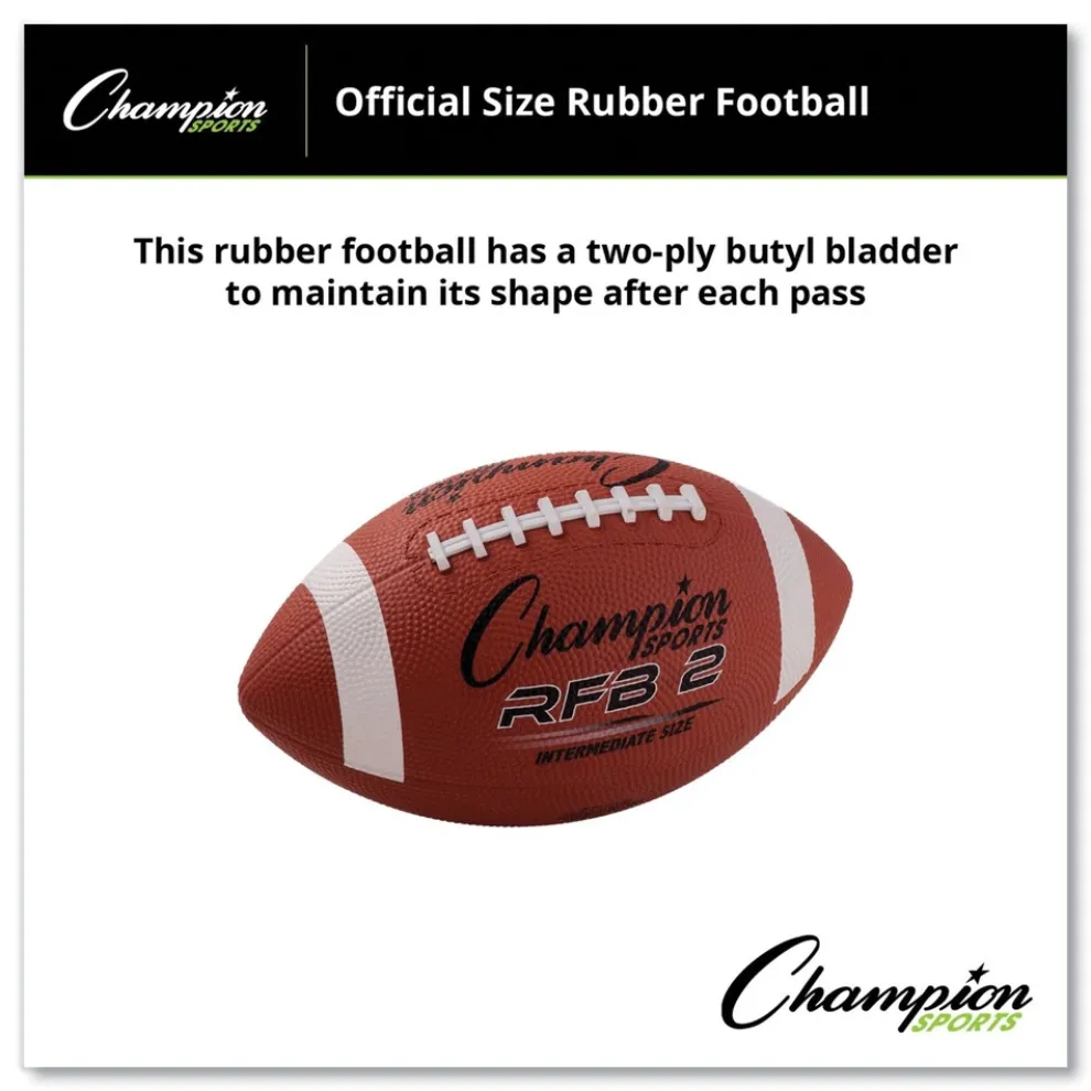 Champion Sports Intermediate Size Rubber Sports Ball For Football - Brown