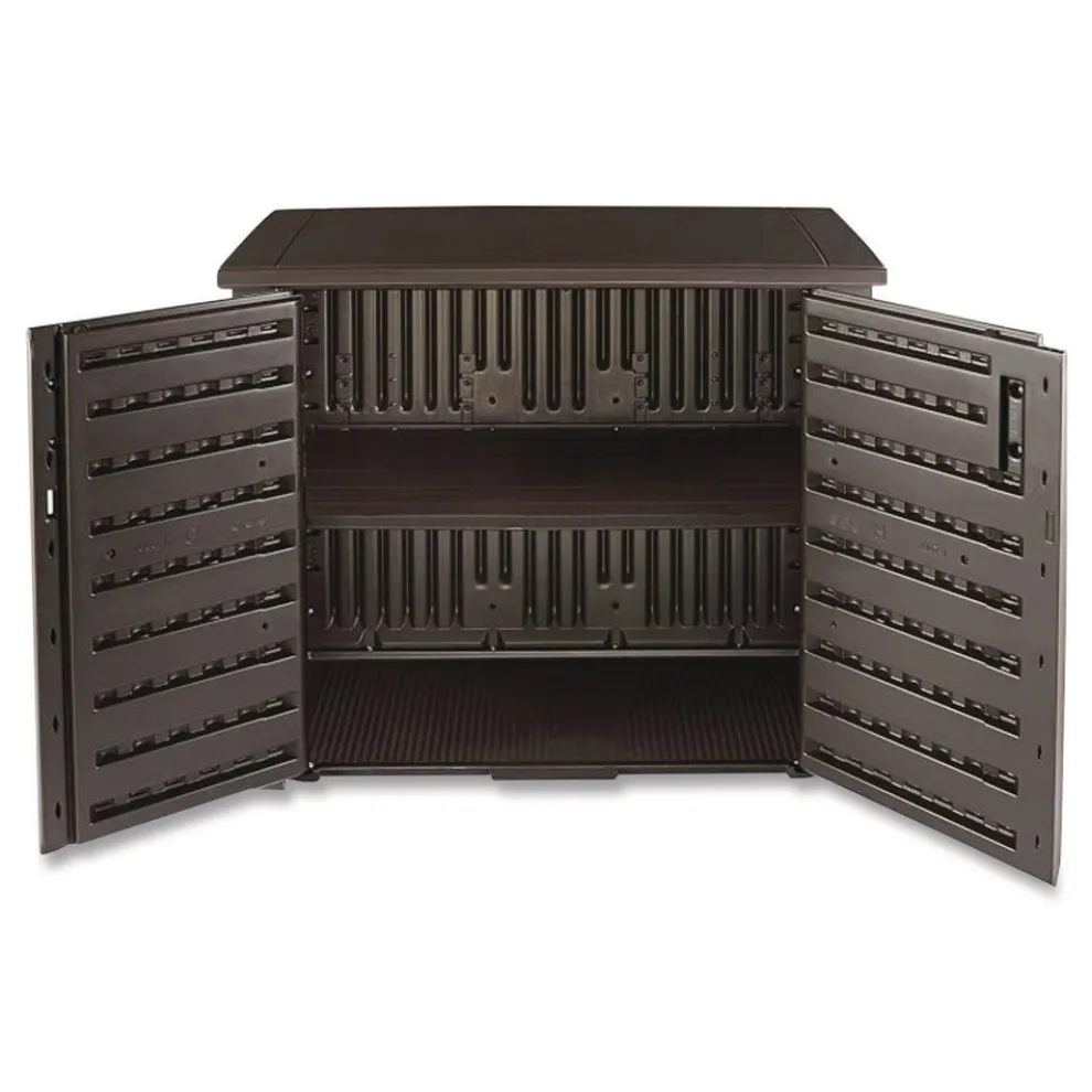 Rubbermaid Bridgeport Storage Cabinet 16.44 cu ft 4 ft x 2 ft x 3 ft Black Oak
