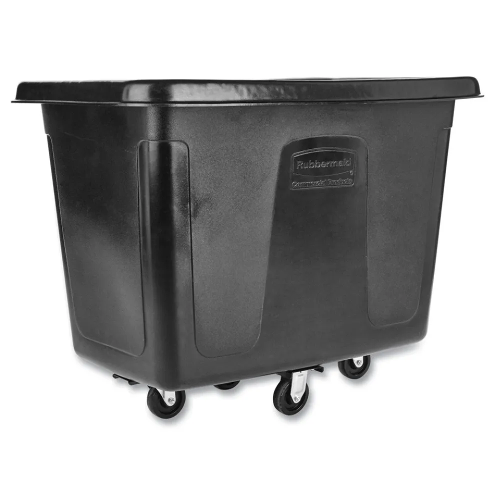 Rubbermaid Commercial 300 lbs. Capacity 59 Gallon Plastic Cube Truck - Black
