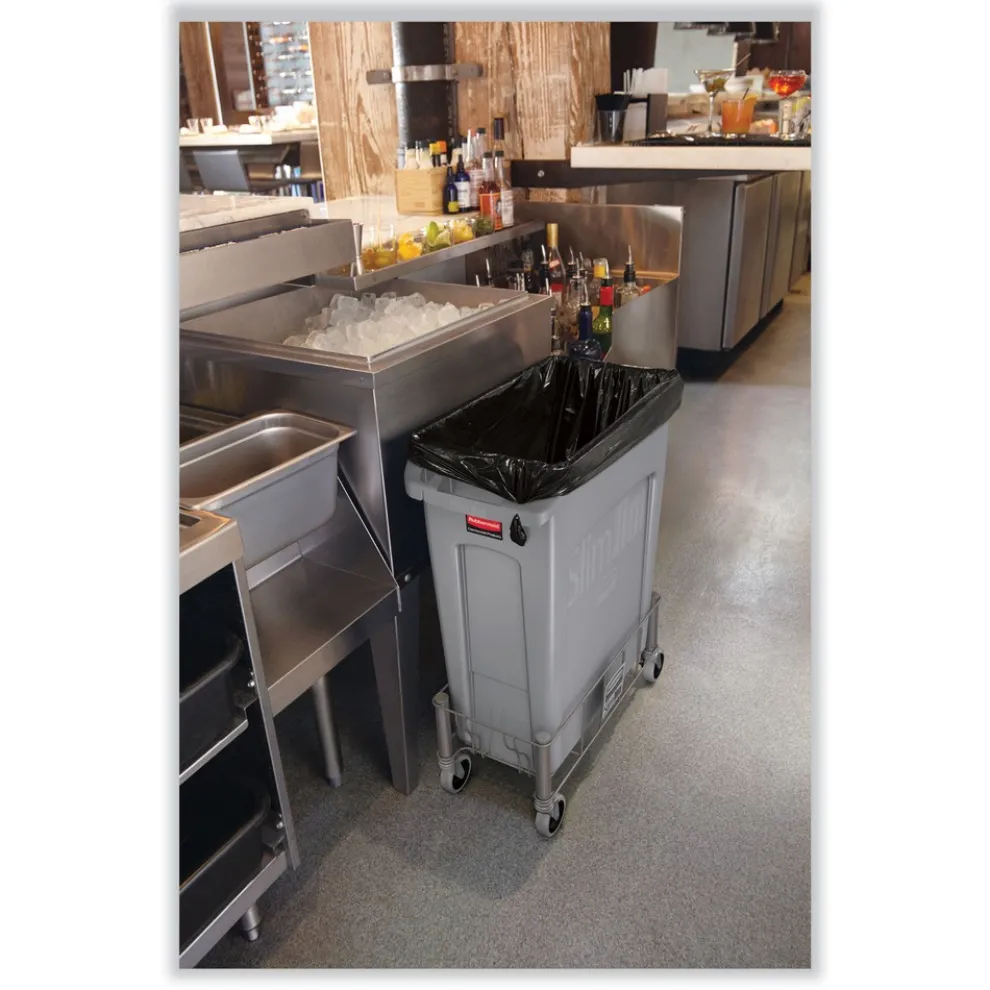 Rubbermaid Commercial 23 Gallon Rectangular Plastic Slim Jim Receptacle W/venting Channels - Gray