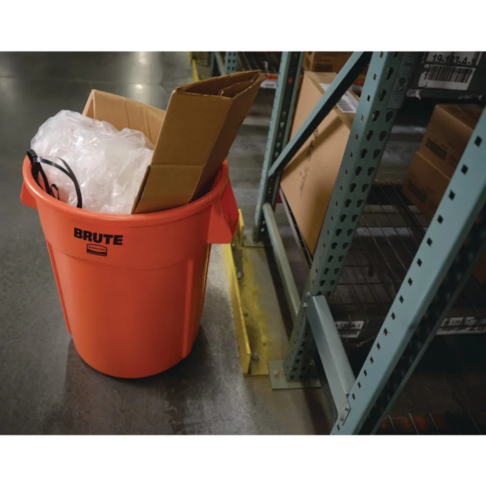 Rubbermaid Commercial Brute 32 gal Resin Container - Round Orange