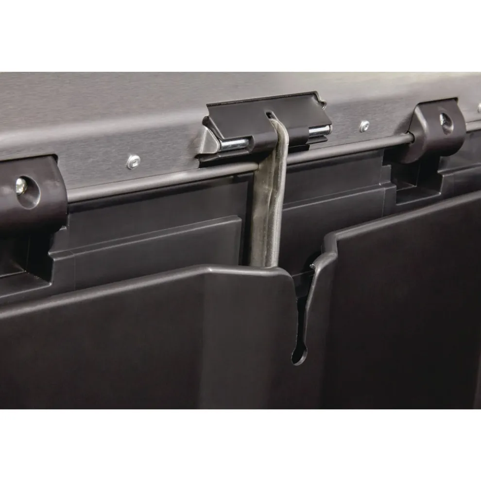 Rubbermaid Commercial Slim Jim 13-Gallon Front Step Style Stainless Steel Step-On Container - Black