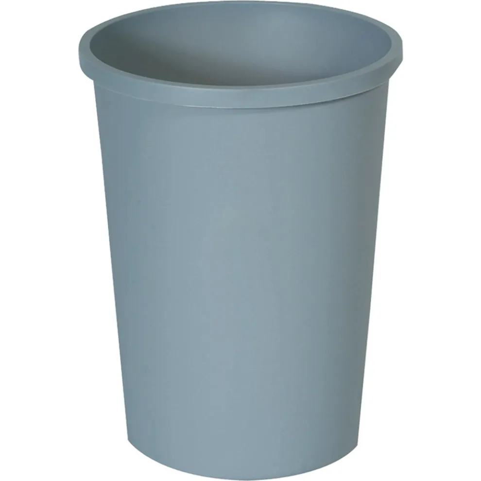 Rubbermaid Commercial Untouchable 11-Gallon Plastic Round Waste Receptacle - Gray