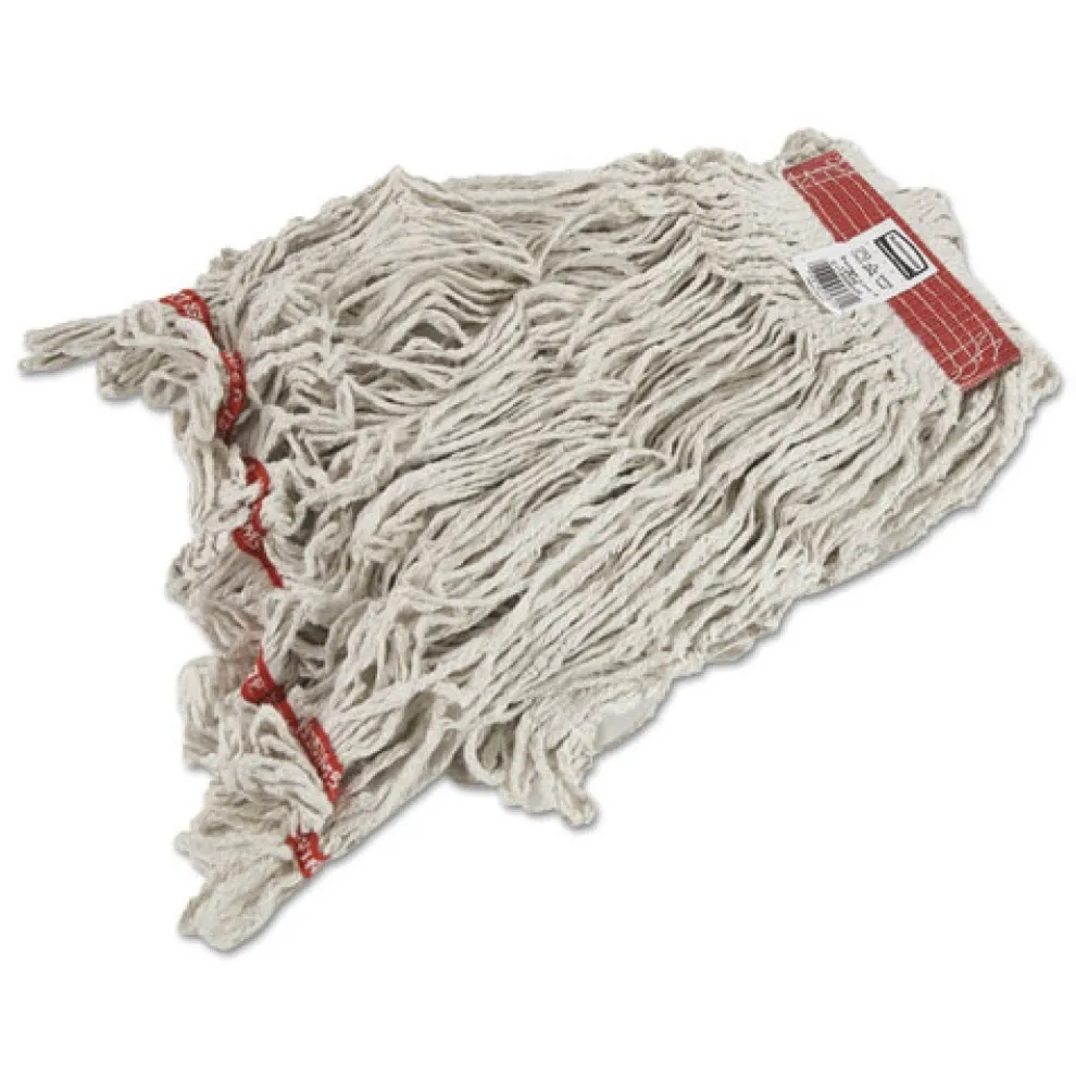 Rubbermaid Commercial Cotton/Synthetic Swinger Loop Wet Mop Heads - Large, White (6/Carton)