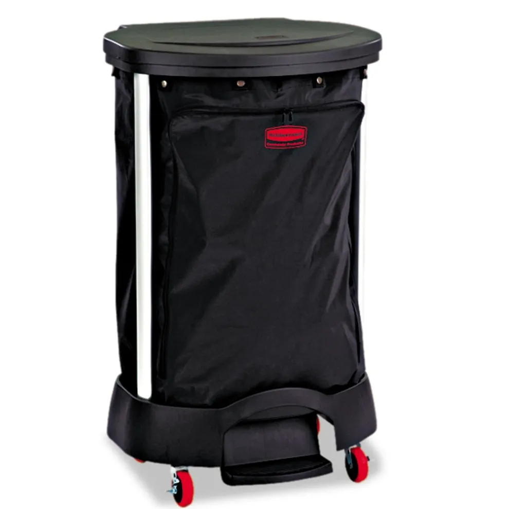 Rubbermaid Commercial 13.38 in. x 19.88 in. x 29.25 in. 30 Gallon Premium Step-On Nylon Linen Hamper Bag - Black