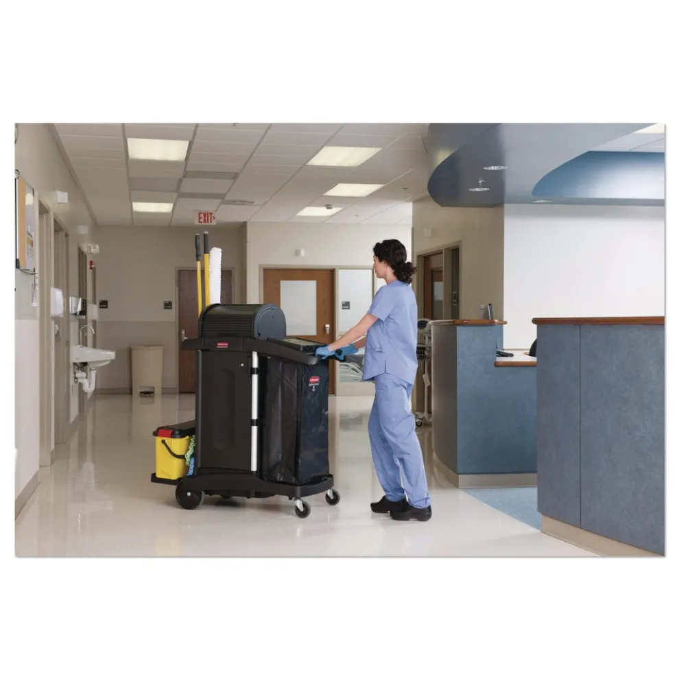 Rubbermaid Commercial Plastic Storage/Trash Compartment Cover - Black