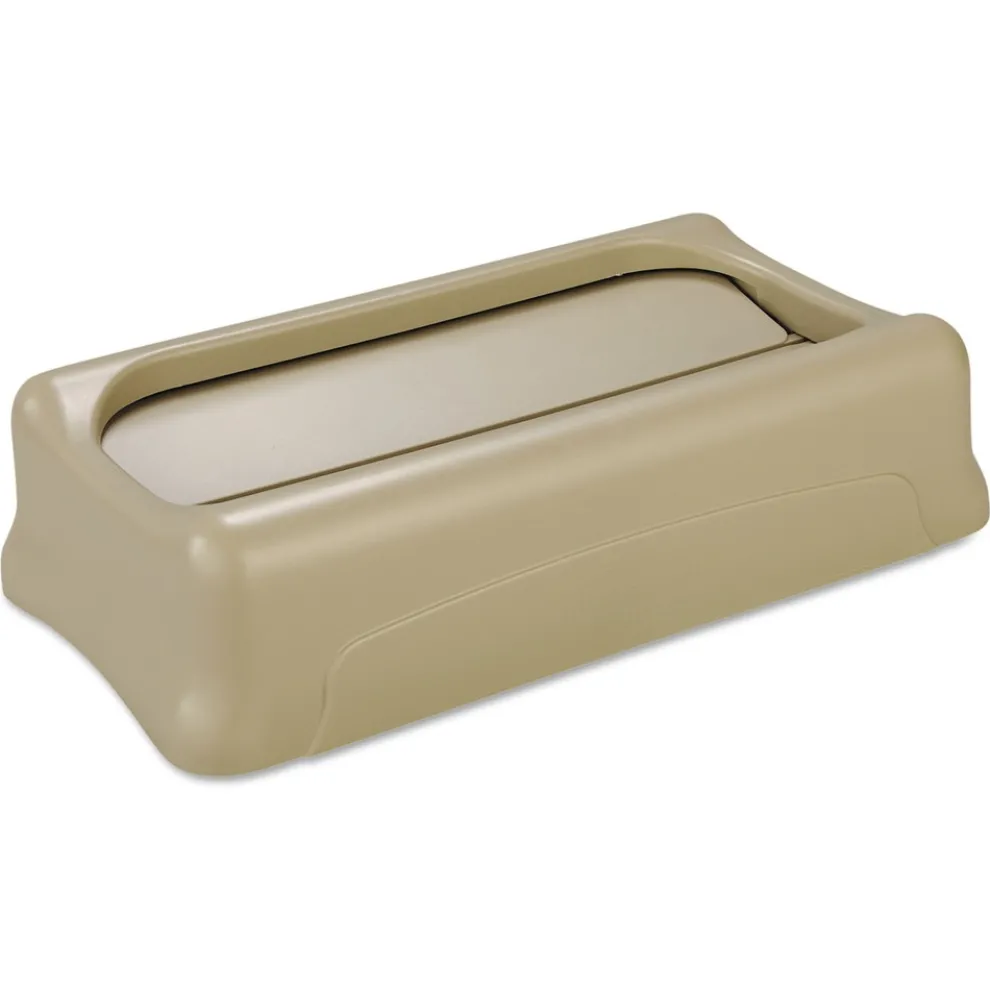 Rubbermaid Commercial Slim Jim 11.38 in. x 20.5 in. x 5 in. Swing Lid - Beige