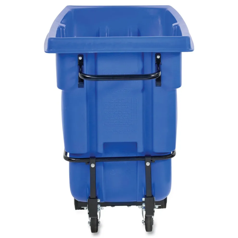Rubbermaid Commercial BRUTE 1,250 lb Capacity 1 cu. Yd. Plastic/Steel Frame Rotomolded Recycling Tilt Truck - Blue