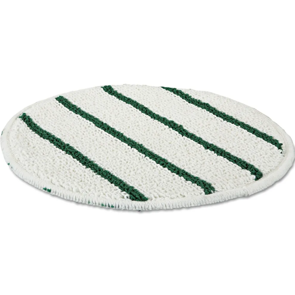 Rubbermaid Commercial 19 in. Diameter Low Profile Scrub-Strip Carpet Bonnet - White/Green