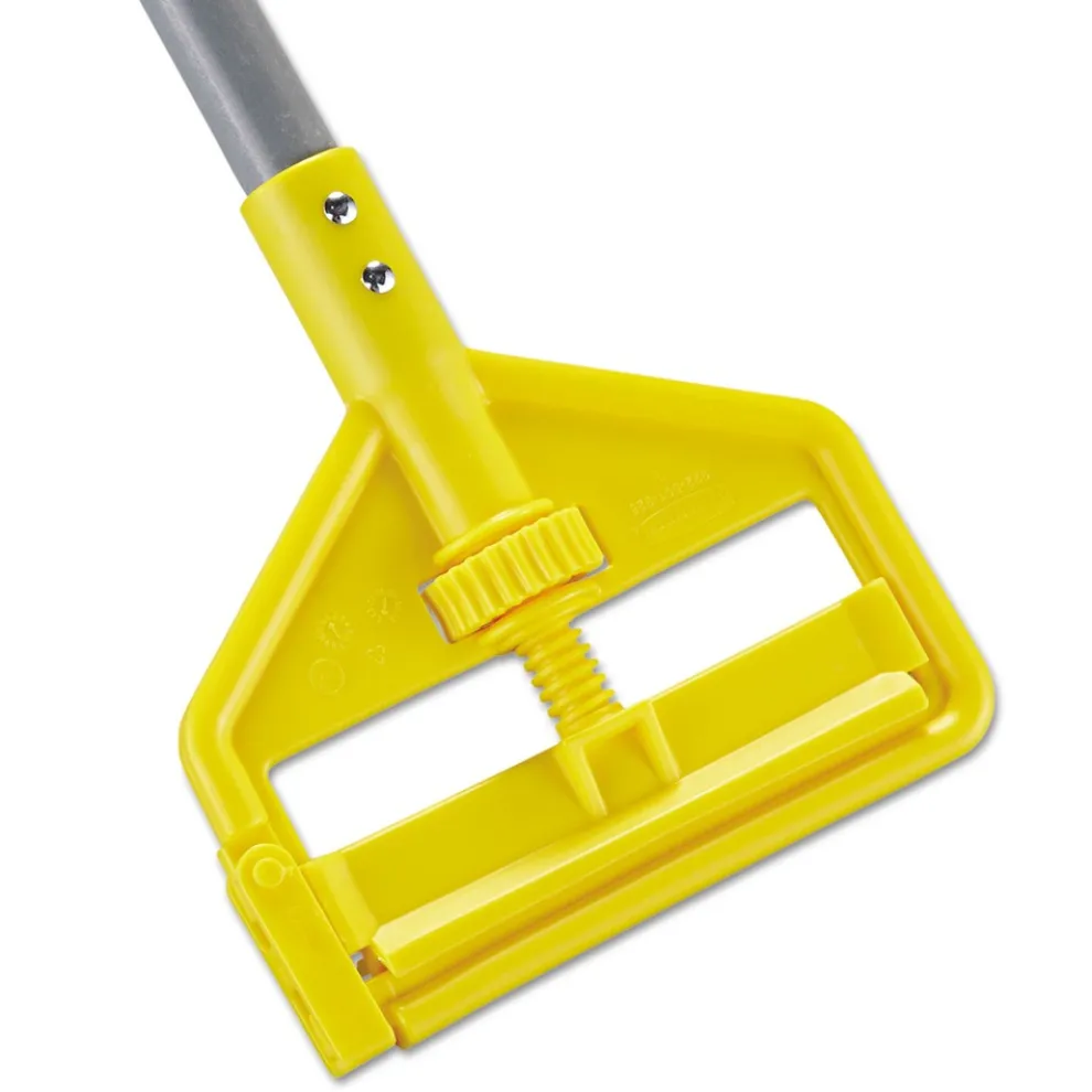 Rubbermaid Commercial Invader Fiberglass Side-Gate 1 in. Diameter x 60 in. Wet-Mop Handle - Gray/Yellow
