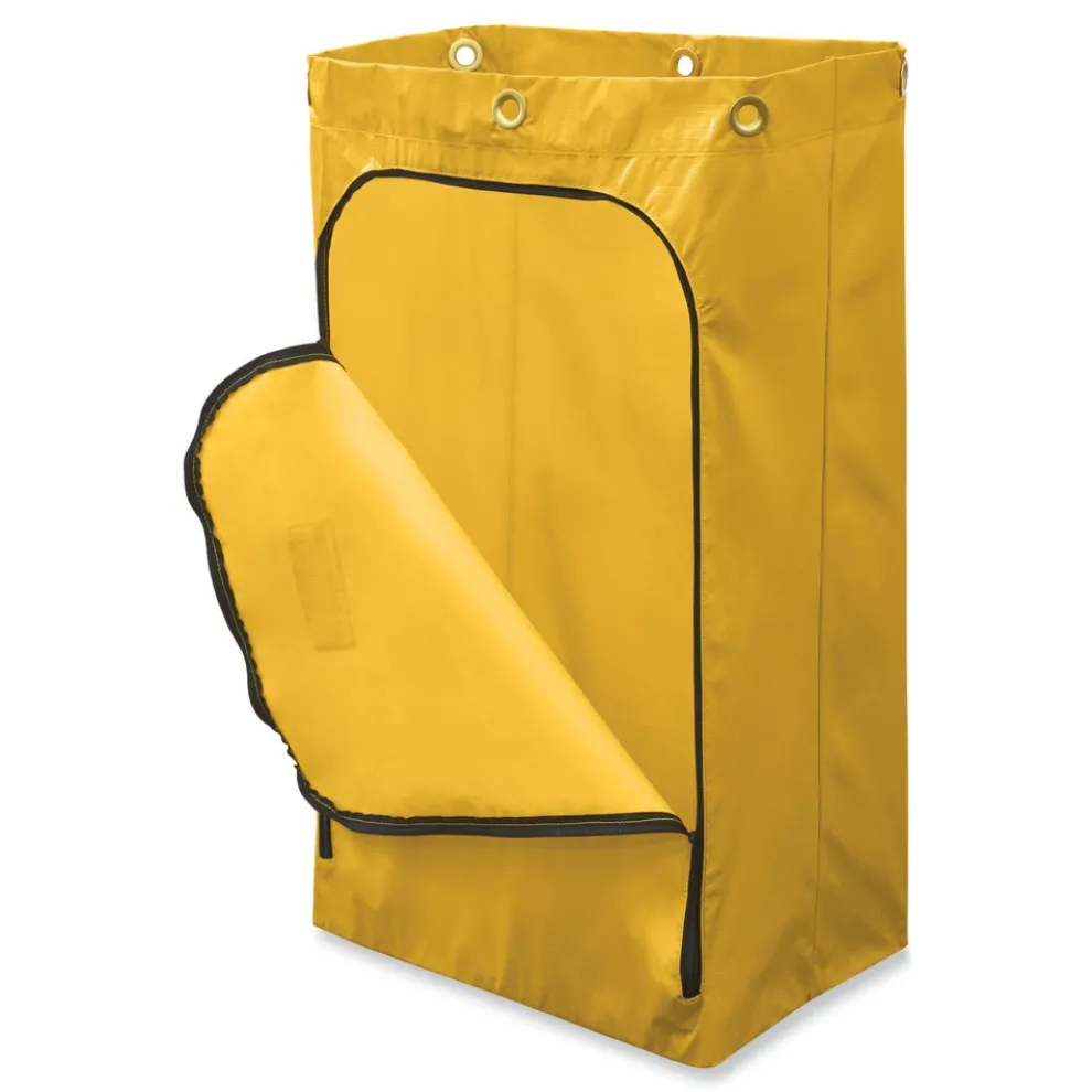 Rubbermaid Commercial 17.25 in. x 30.5 in. 24 Gallon Zippered Vinyl Cleaning Cart Bag - Yellow