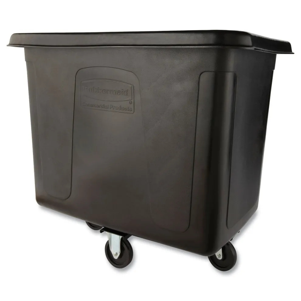 Rubbermaid Commercial 500 lbs. Capacity 105 Gallon Plastic Cube Truck - Black