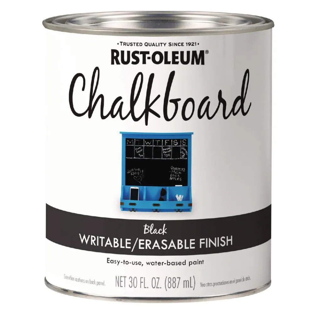 Rust-Oleum Chalkboard Paint, Matte Black, Quart Can, 4/Carton