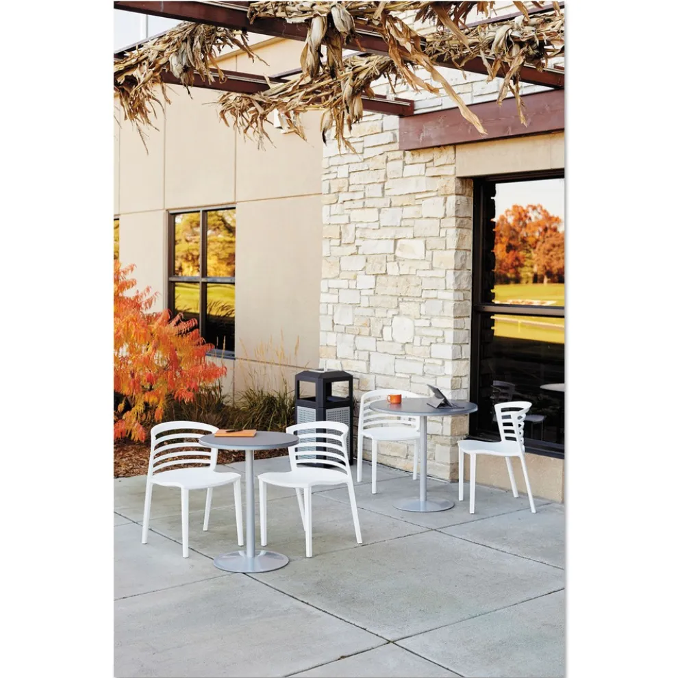 Safco 38 gal. Evos Series Steel Waste Container - Black