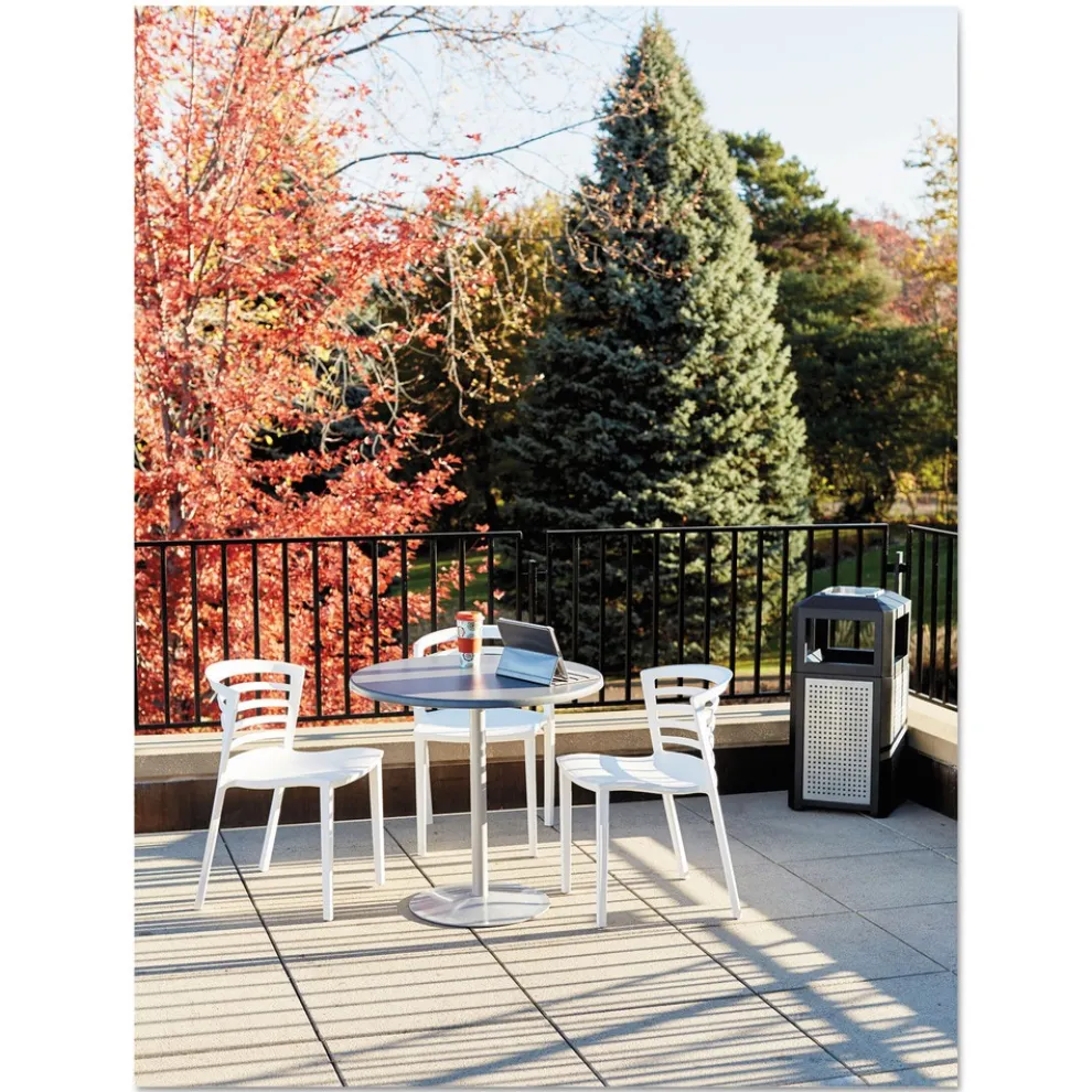 Safco 38 gal. Evos Series Steel Waste Container - Black