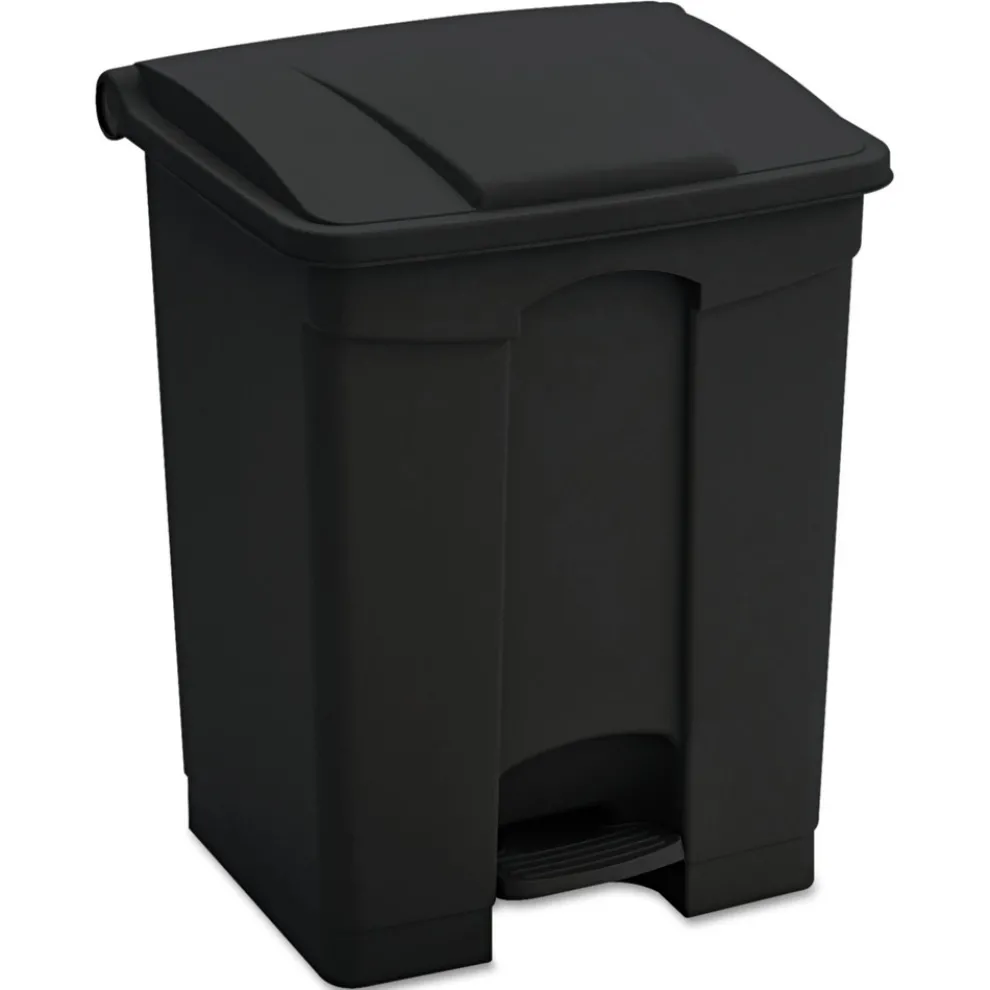 Safco 23 Gallon Large Capacity Plastic Step-On Receptacle - Black