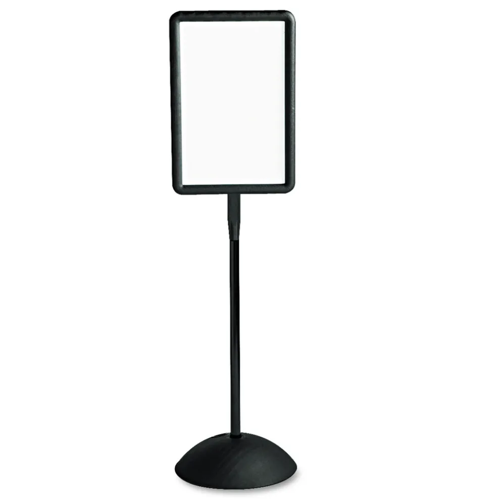 Safco 14.25 in. x 22.5 in. x 65 in. WriteWay Two-Sided Dry Erase Standing Message Sign - White Surface/Black Frame