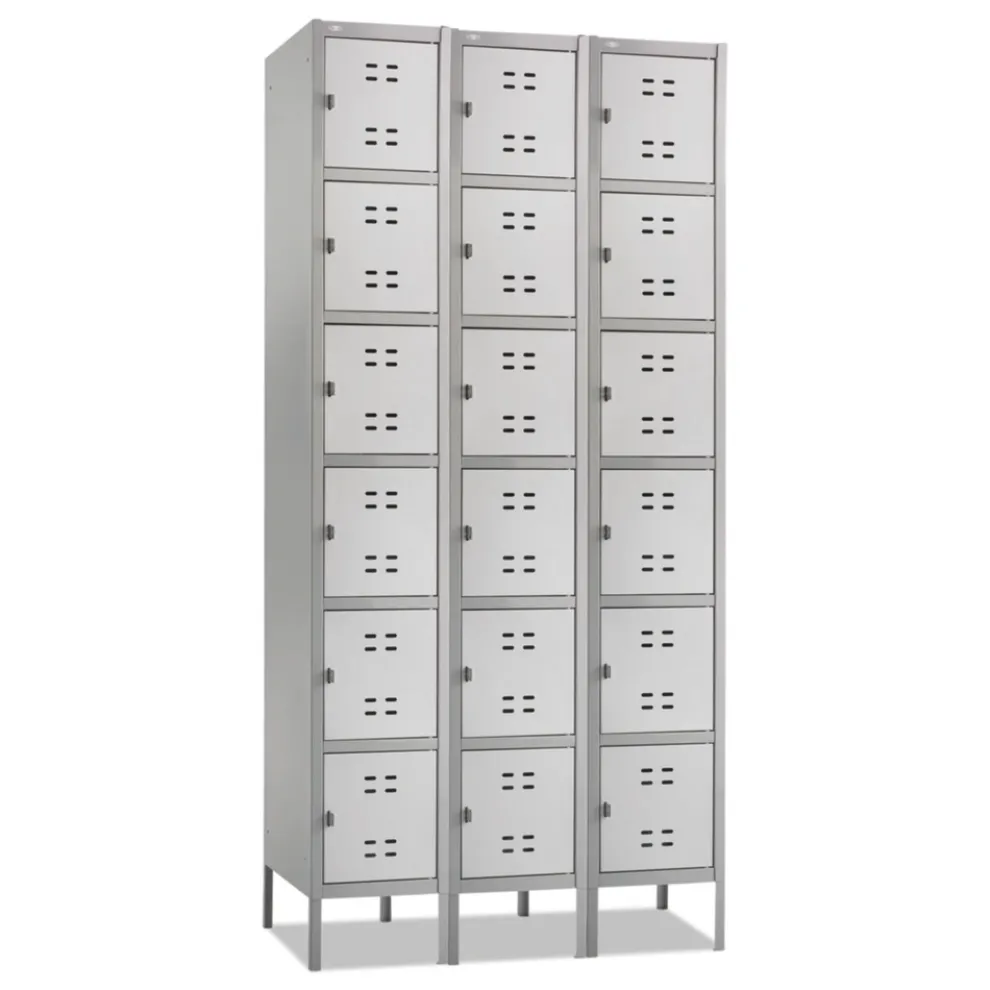 Safco 36 in. x 18 in. x 78 in. Three-Column Box Locker - Two-Tone Gray