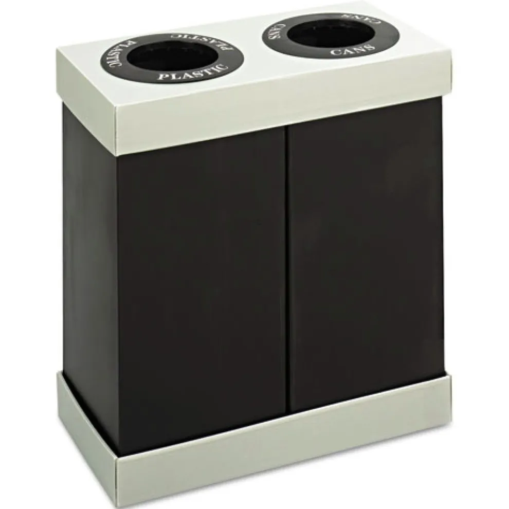 Safco At-Your-Disposal Two 28-Gallon Bin Recycling Center - Black