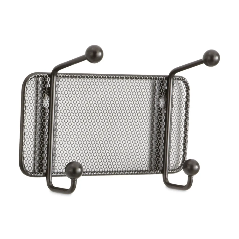 Safco 8.5w x 3d x 5.5h 2-Hook Onyx Mesh Wall Racks - Black