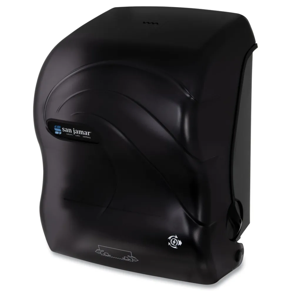 San Jamar 12.38 in. x 9.5 in. x 14.63 in. Simplicity Mechanical Roll Dispenser - Black Pearl