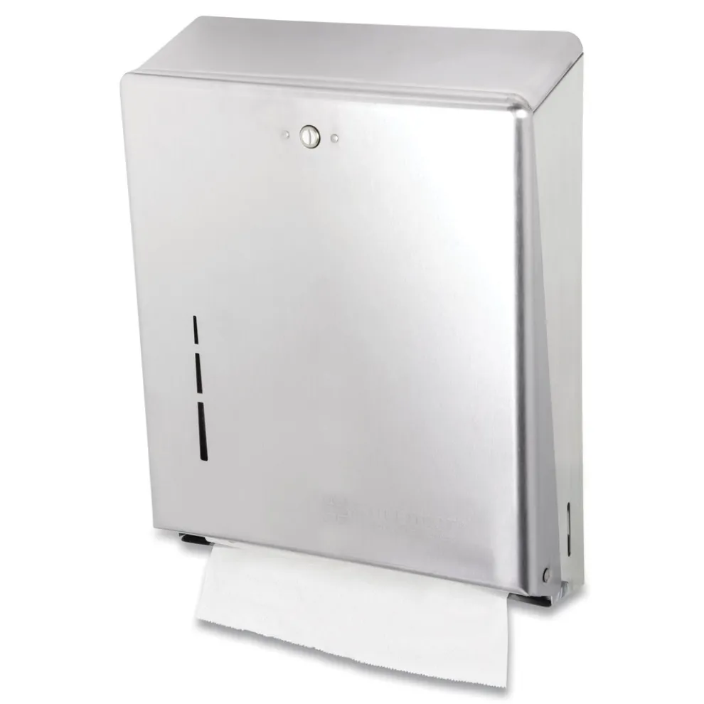 San Jamar 11.38 in. x 4 in. x 14.75 in. C-Fold/Multifold Towel Dispenser - Stainless Steel