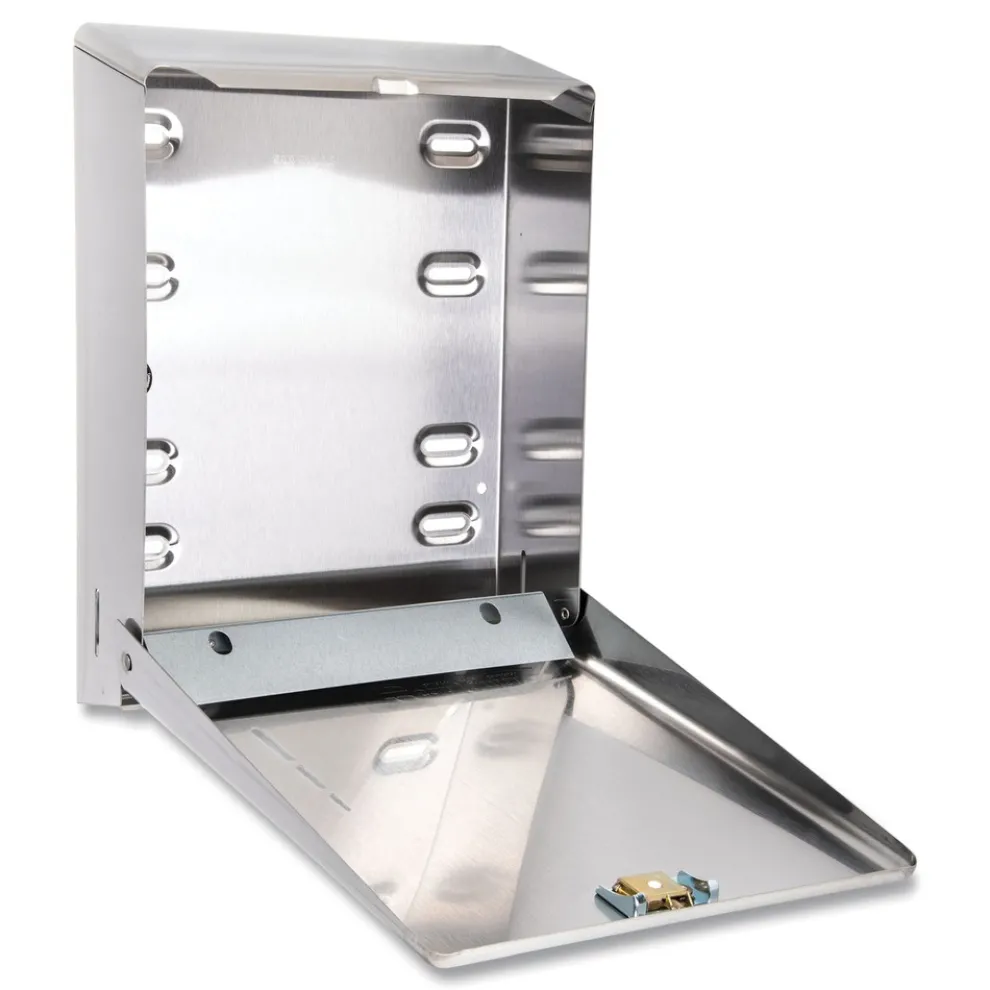 San Jamar 11.38 in. x 4 in. x 14.75 in. C-Fold/Multifold Towel Dispenser - Stainless Steel