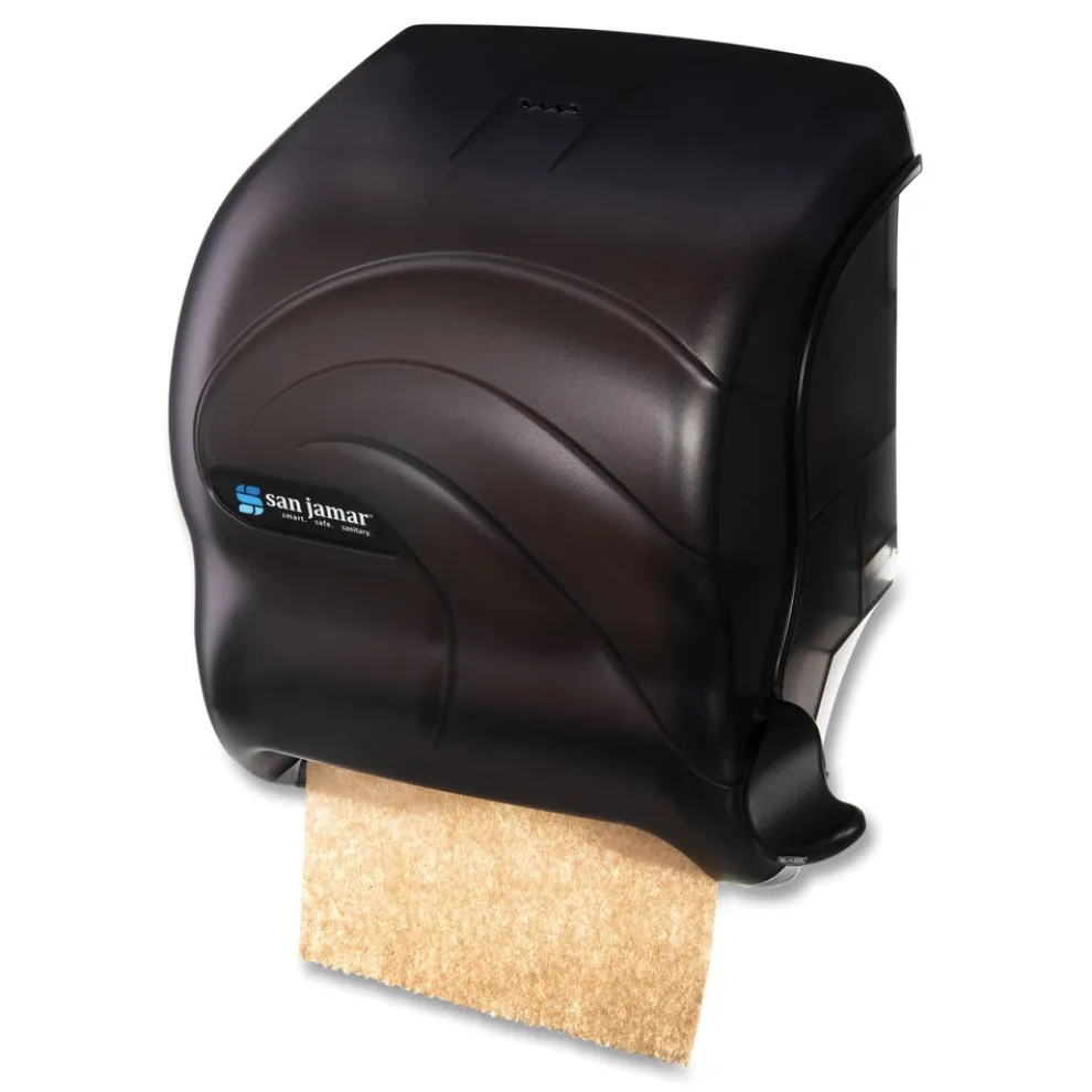 San Jamar 12.5 in. x 8.5 in. x 12.75 in. Oceans Element Lever Roll Towel Dispenser - Black Pearl