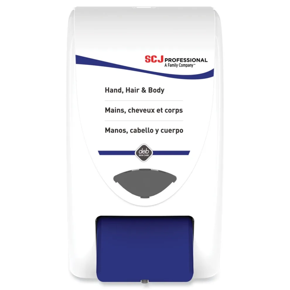 SC Johnson 6.4 in. x 5.7 in. x 11.5 in. 2 L Cleanse Hand, Hair and Body Dispenser - White/Blue (8/Carton)
