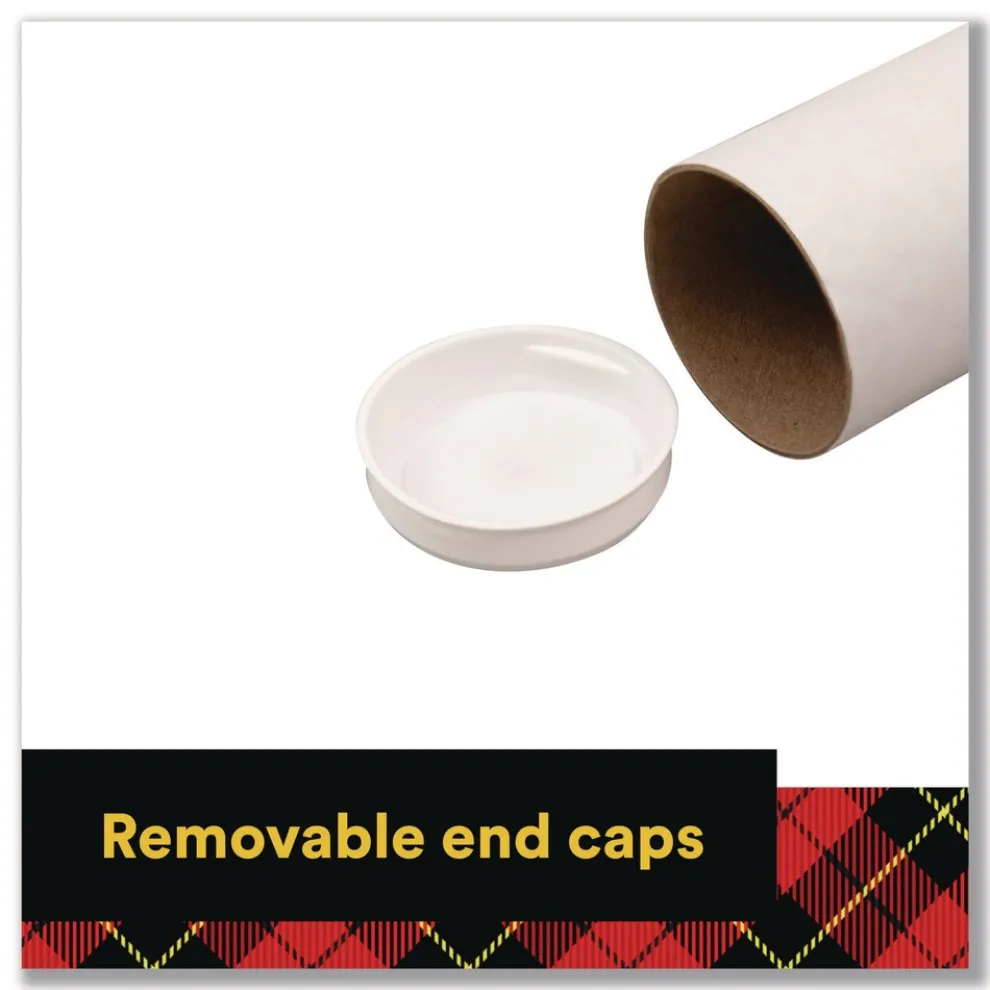 Scotch Mailing Tube 24-in Long 2-in Diameter White 12/Carton