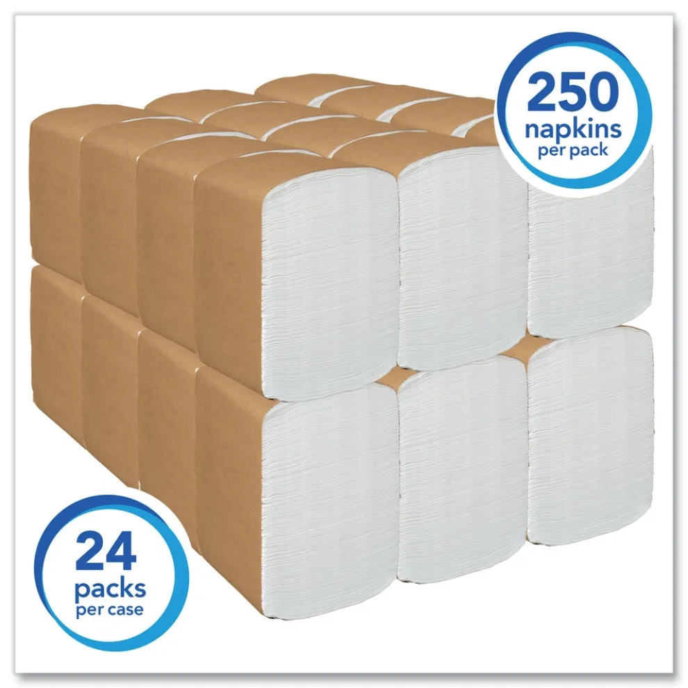 Scott 98740 13 in. x 12 in. 1-Ply Full-Fold Dispenser Napkins - White (6000/Carton)