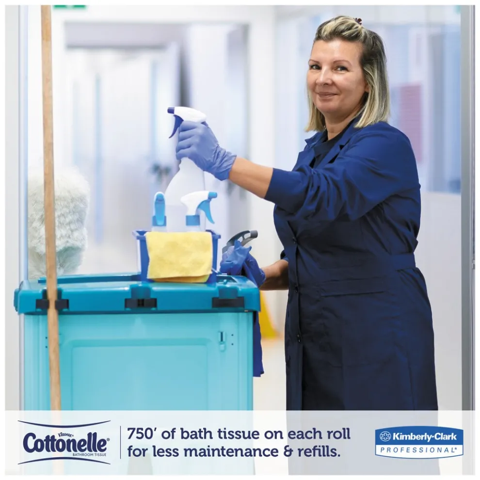 Scott 3.55 in. x 750 ft. 2-Ply Septic Safe Essential Extra Soft JRT - White (12/Carton)