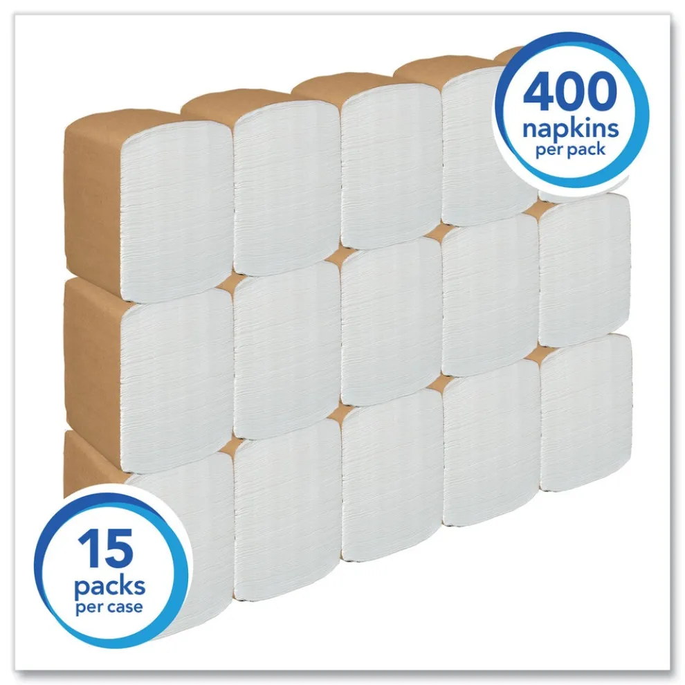 Scott 12 in. x 17 in. 1-Ply Full-Fold Dispenser Napkins - White (6000/Carton)
