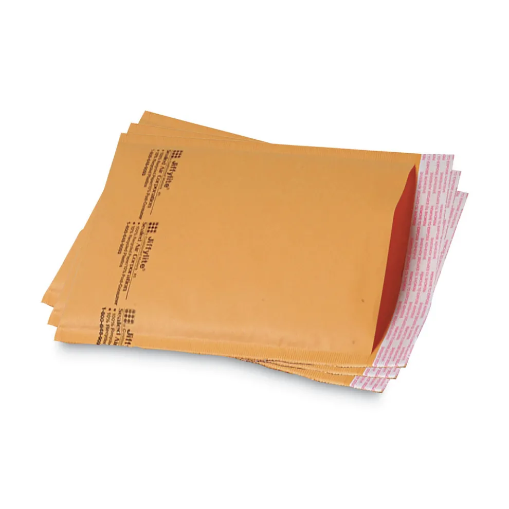 Sealed Air Jiffy #4 Paper Padding Self-Adhesive Closure 9.5 in. x 14.5 in. Padded Mailer - Natural Kraft (100/Carton)