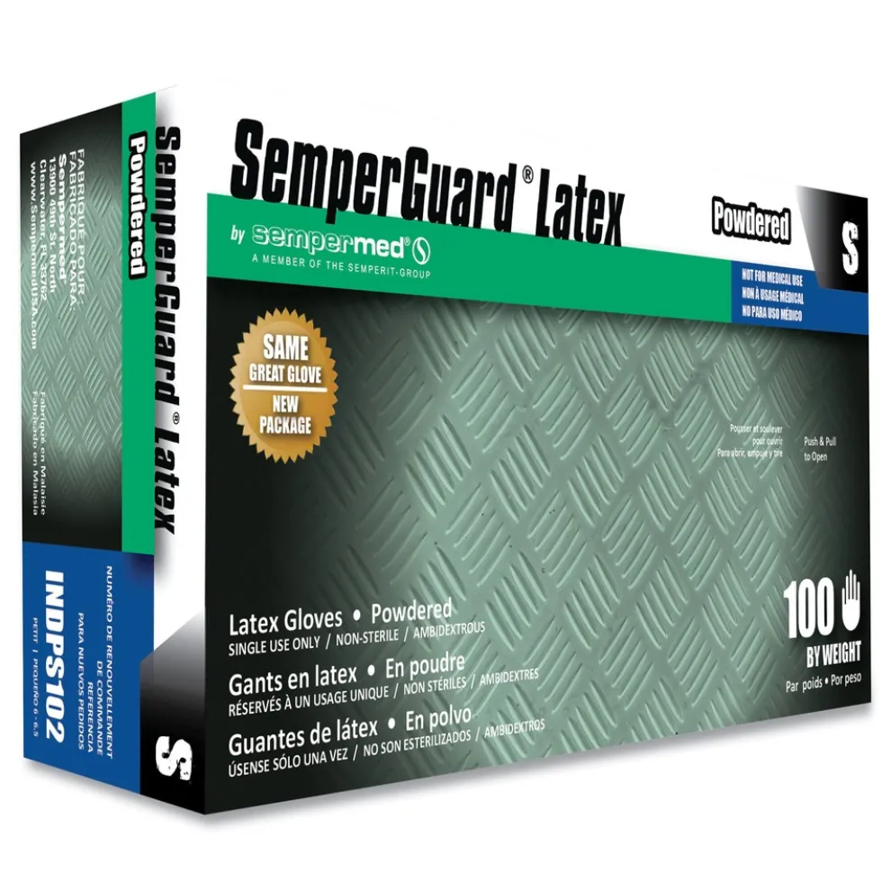 SemperGuard Latex Powdered Gloves - Small Cream (100/Box)