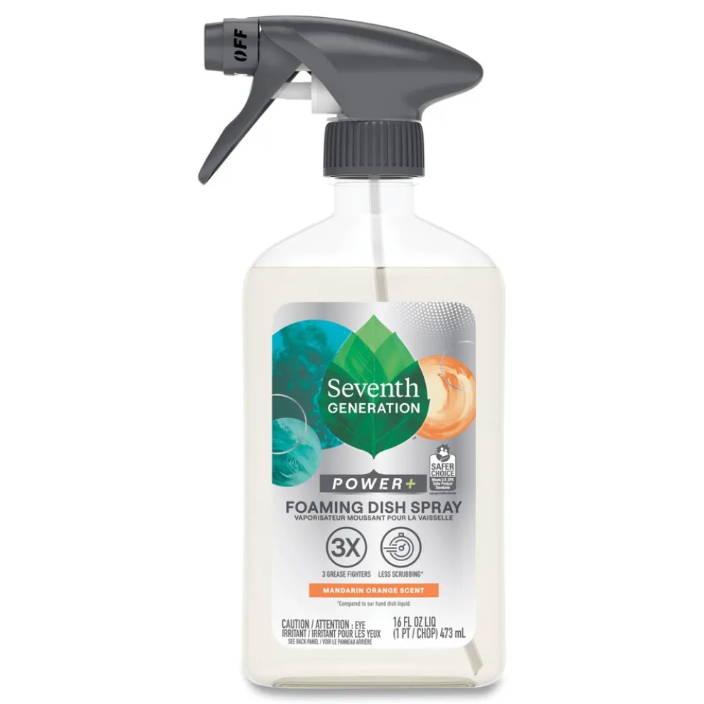 Seventh Generation 16 oz. Bottle Foaming Dish Spray - Mandarin Orange Scent (6/Carton)