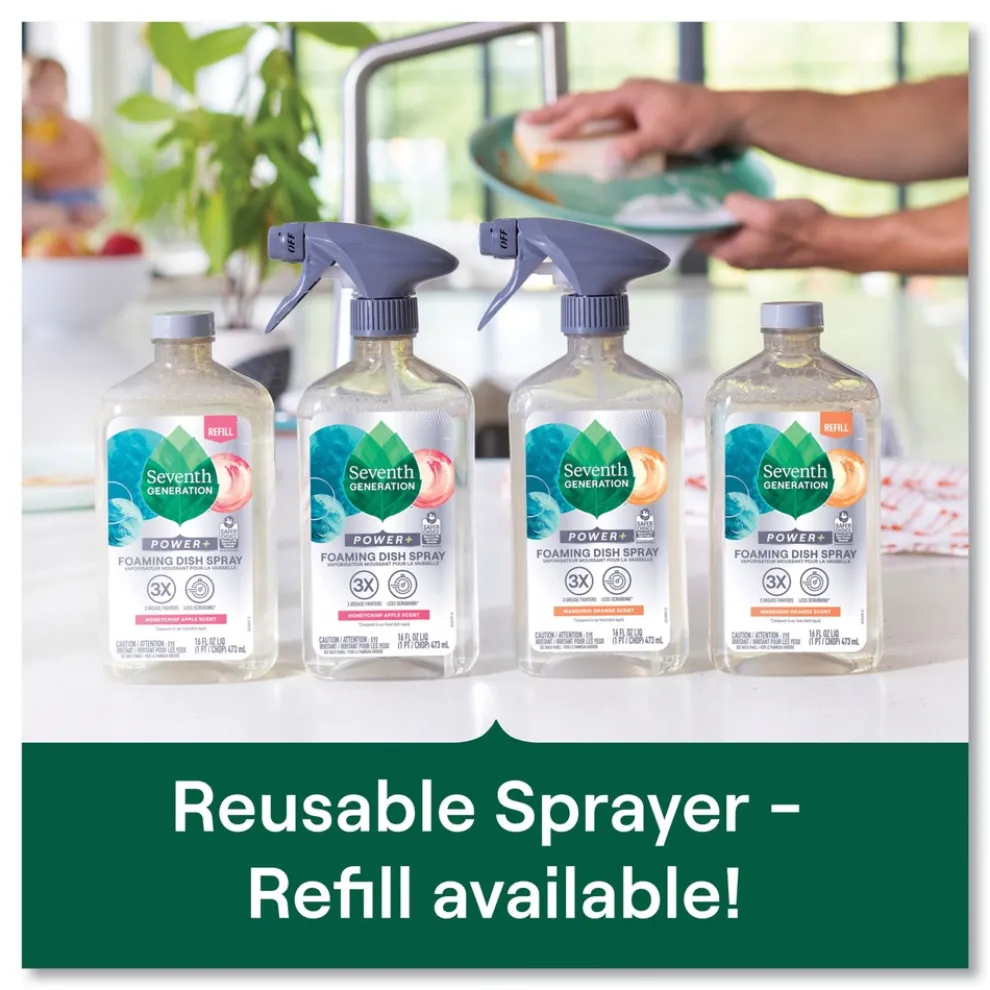 Seventh Generation 16 oz. Bottle Foaming Dish Spray - Mandarin Orange Scent (6/Carton)