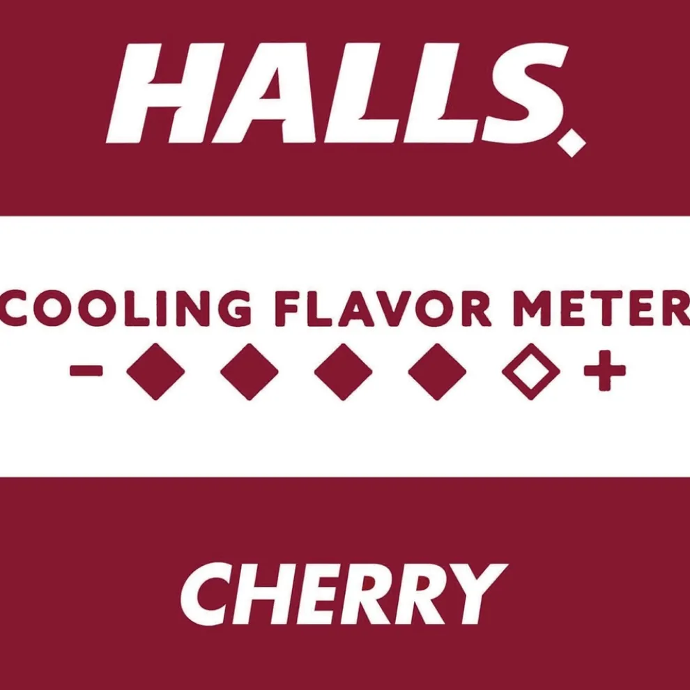 HALLS Triple Action Cough Drops - Cherry (30/Bag, 12 Bags/Box)