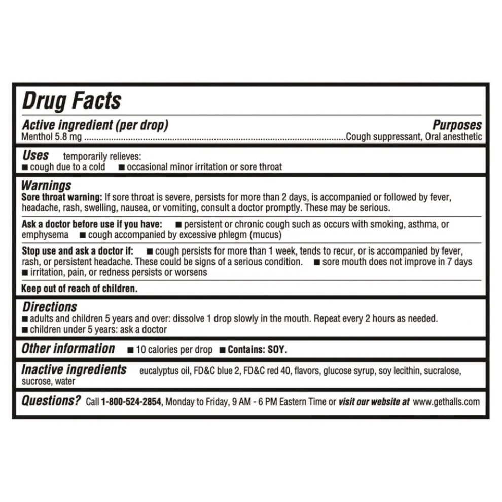 HALLS Triple Action Cough Drops - Cherry (30/Bag, 12 Bags/Box)