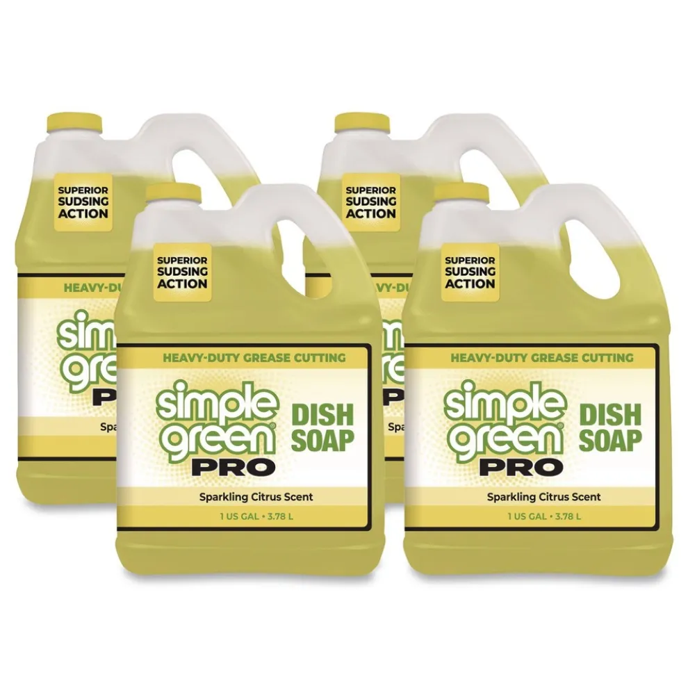 Simple Green 1 Gallon Pro Dish Soap - Sparkling Citrus Scent (4/Carton)