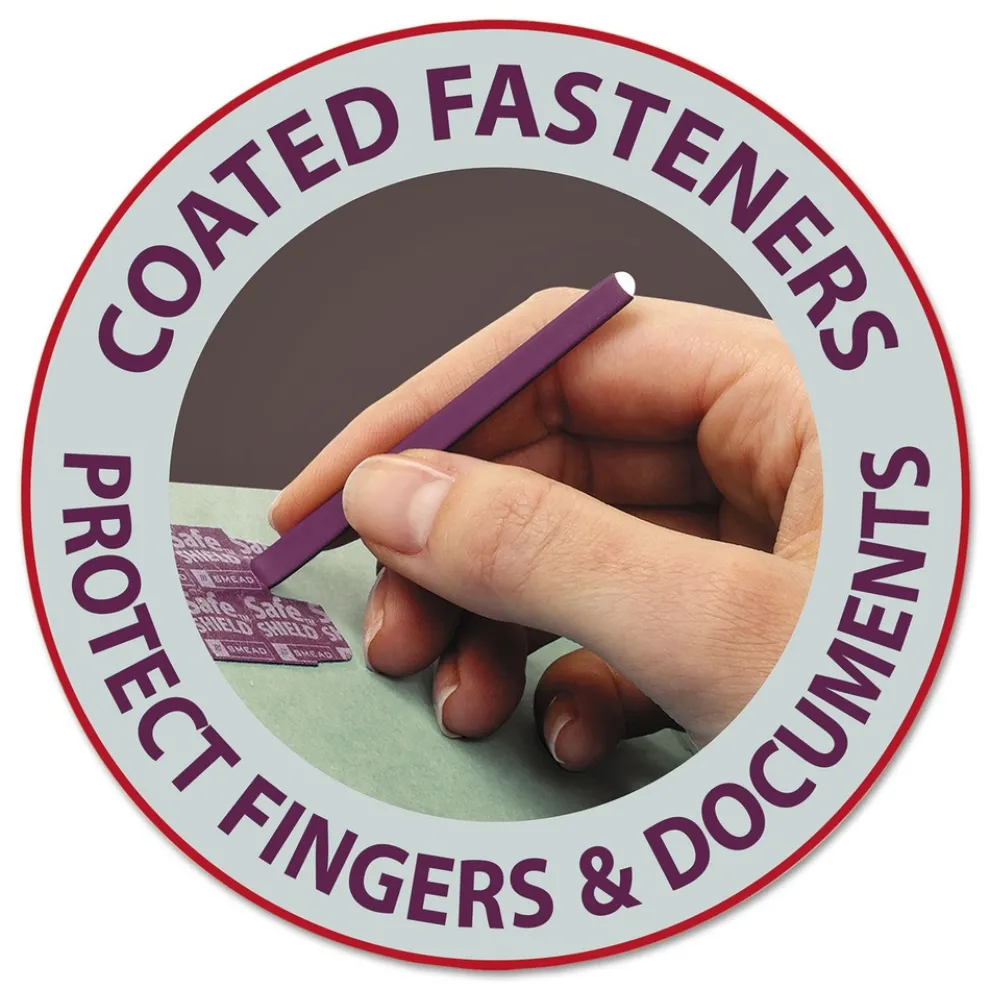 Smead 1 in. Expansion Recycled Pressboard 1/3-Cut Tab Fastener Folders with Two SafeSHIELD Fasteners - Legal Size/Gray-Green (25/Box)