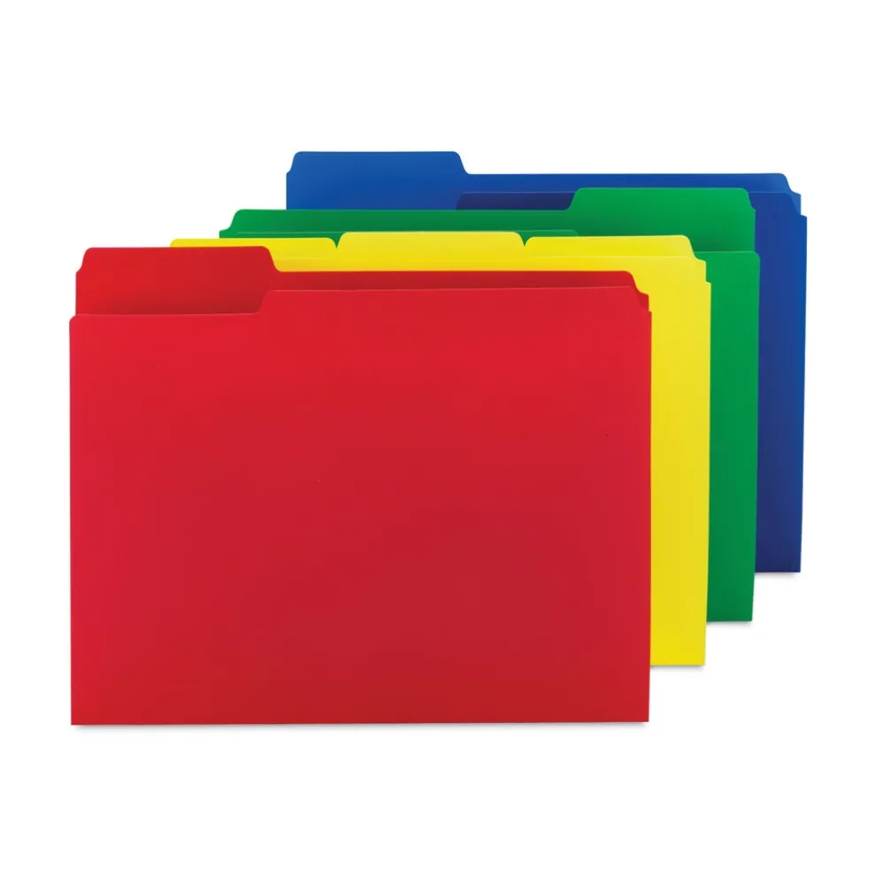 Smead 0.75 in. Expansion Top Tab Letter Size Poly Colored File Folders - Assorted Colors (12/Pack)