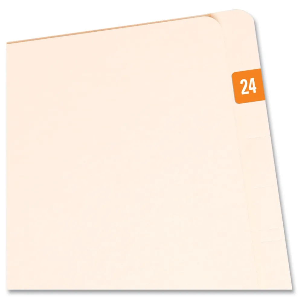 Smead 0.5 in. x 1 in. 24 Yearly End Tab File Folder Labels - Orange (250/Pack)
