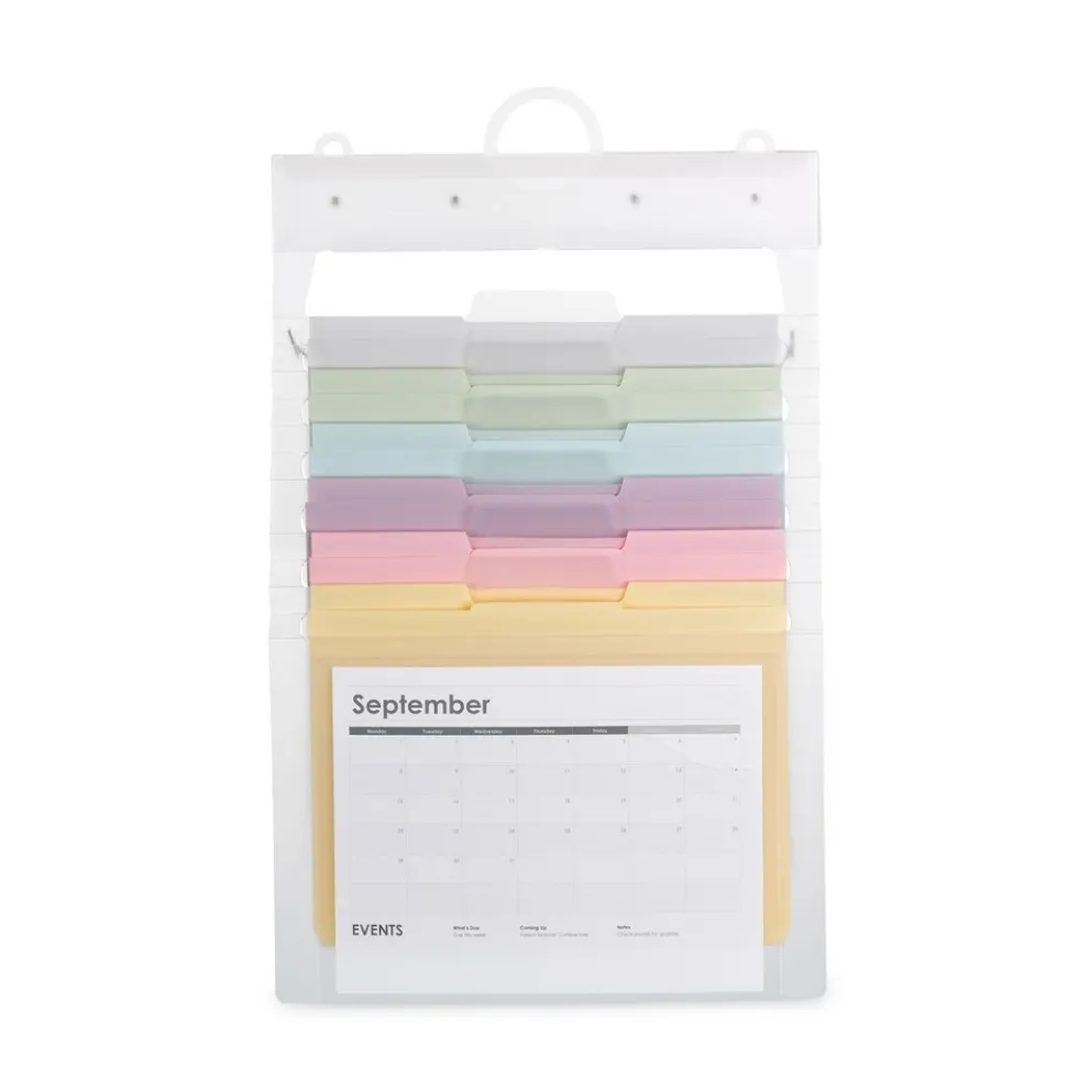 Smead 14.25 in. x 24.25 in. Letter Size Cascading Wall Organizer - Blue/Clear/Gray/Green/Orange/Pink/Purple
