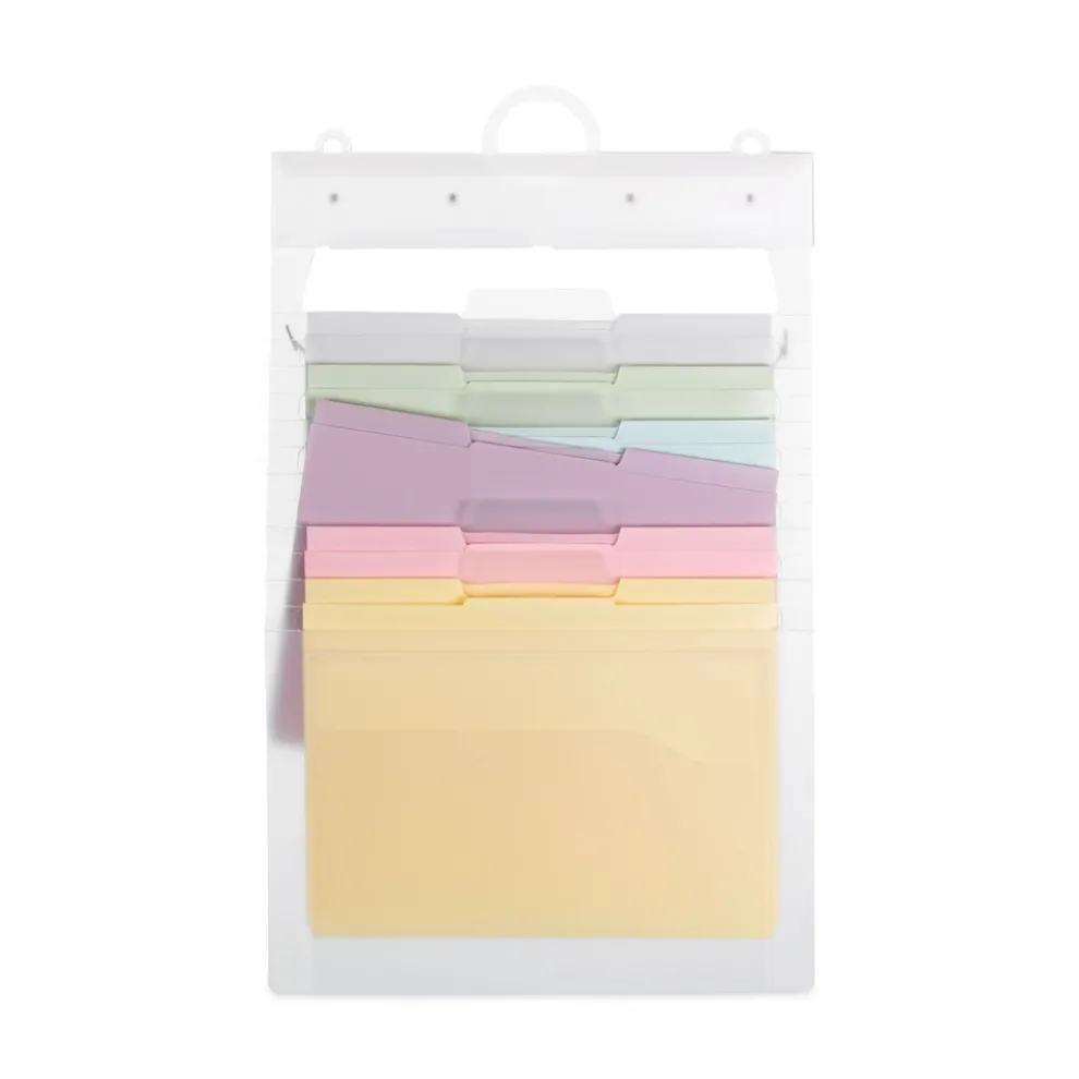 Smead 14.25 in. x 24.25 in. Letter Size Cascading Wall Organizer - Blue/Clear/Gray/Green/Orange/Pink/Purple