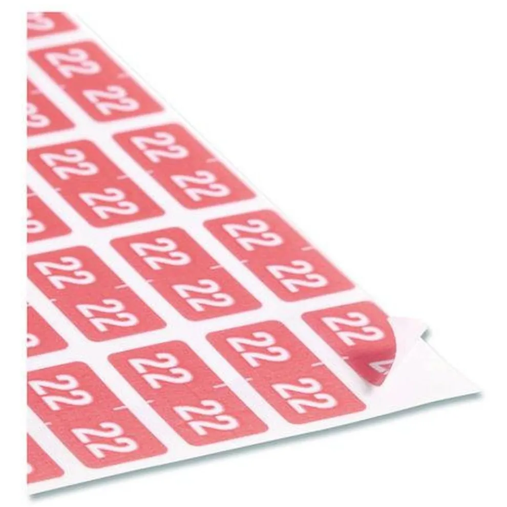Smead 0.5 in. x 1 in. Yearly End Tab 22 File Folder Labels - Pink (250/Pack)