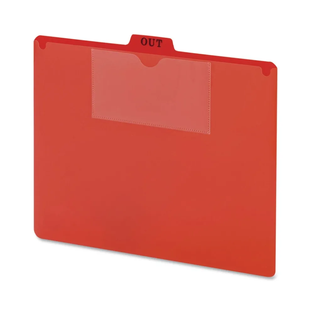 Smead 2-Pocket Style 1/5-Cut Top Tab Out 8.5 in. x 11 in. Poly Out Guide - Red (50/Box)